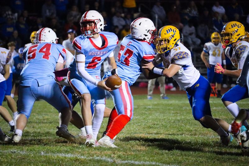 Ridgedale's Lincoln Kramer starts the offense as Ridgedale knocks off Waynesfield-Goshen in a Northwest Central Conference football game Oct. 17, 2025, in Week 9 at home.