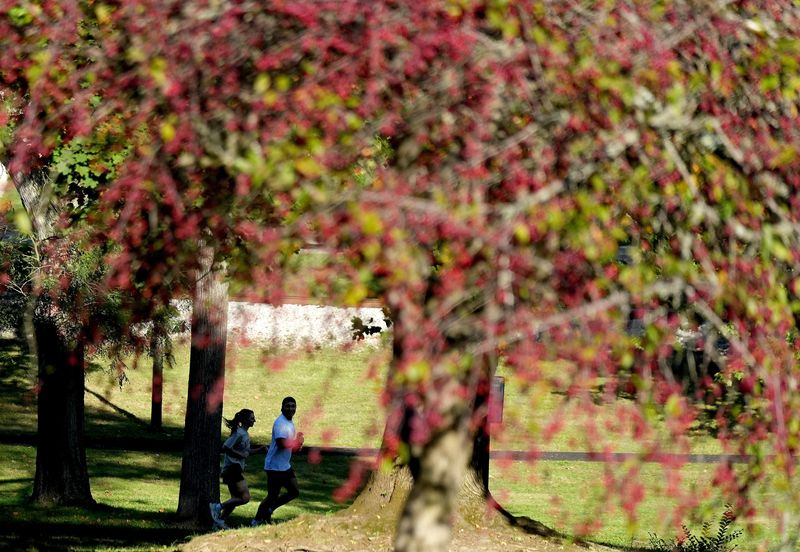 Runners use a path at Stadium Park in Canton. Canton Parks and Recreation is asking voters to approve a replacement tax levy on the Nov. 4 ballot to generate an estimated $6.38 million a year, starting in 2027.
