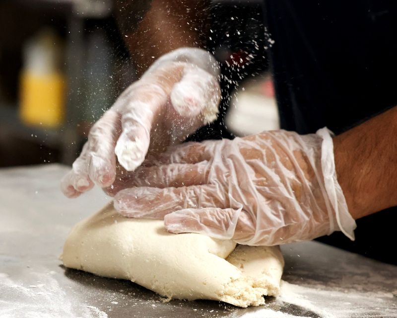 Bread dough.