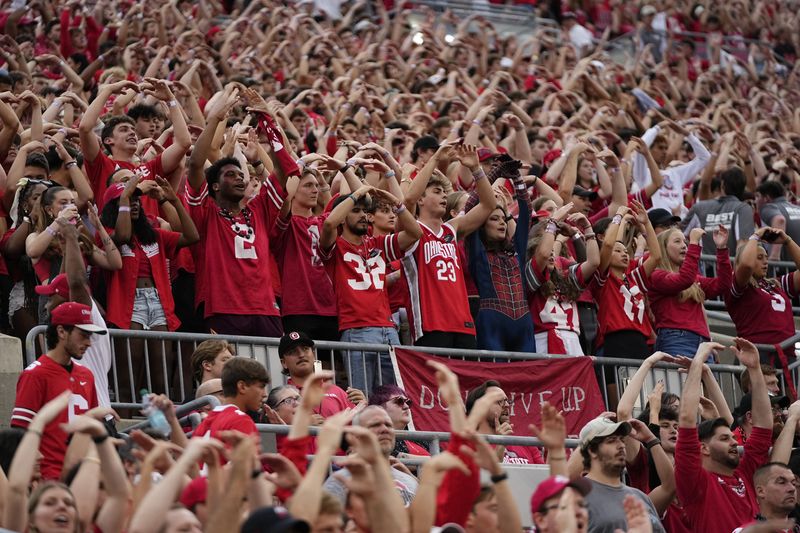 Ohio State fans cheer during a game against Ohio on Sept. 13.