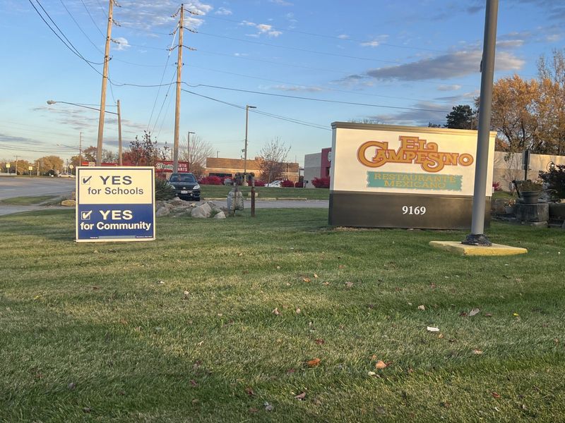 A sign promoting Streetsboro City School District's levy was posted Tuesday, Nov. 4, 2025, at El Campesino on State Route 14 in Streetsboro.