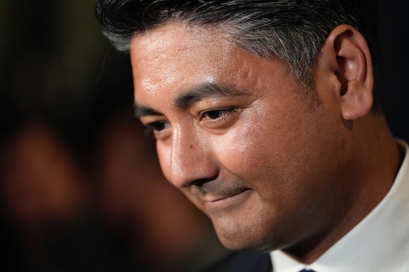 Cincinnati mayor Aftab Pureval speaks during the Democratic candidates’ Election Night gathering at OTR Stillhouse after winning his reelection on Tuesday, November 4, 2025.