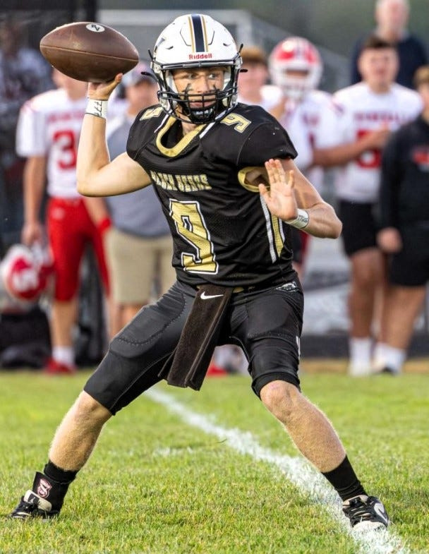 Junior Gavin Huff was the starting quarterback for the River View Black Bears this past season. He was injured in a traffic crash on Oct. 11 and remains hospitalized. The community has rallied in support of Gavin and his family. The football team and school have raised nearly $20,000 through fundraising. Donations can be made through the school district via the Black Bear Legends Fund.