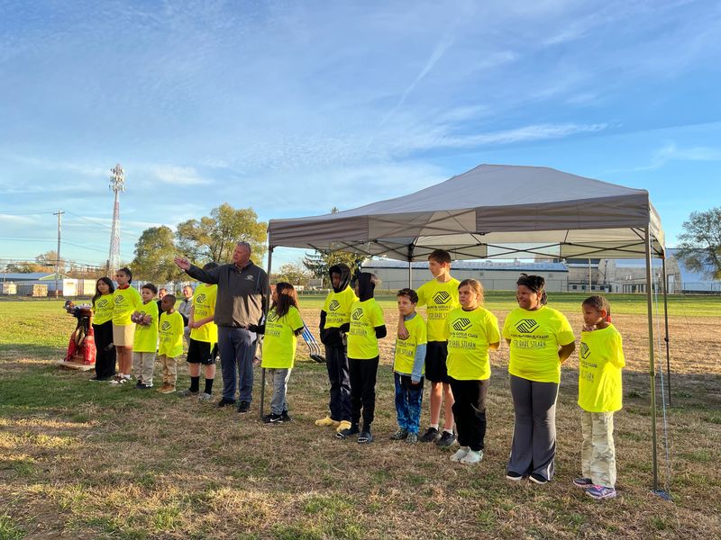 Tim Haverstock, executive director of J Babe Stearn Community Center at 13th Street SW in Canton, hosted a ceremonial groundbreaking for the center's new turf sports field expected to be completed by spring 2026.