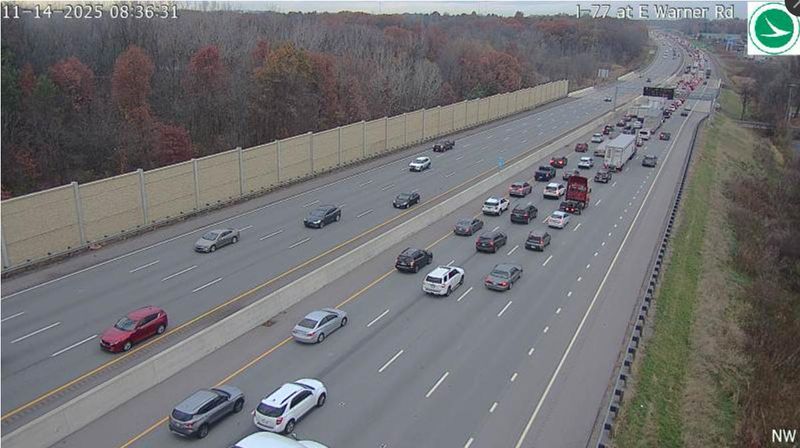 The two left lanes on I-77N near US 224E are blocked due to a crash early Friday in Akron.