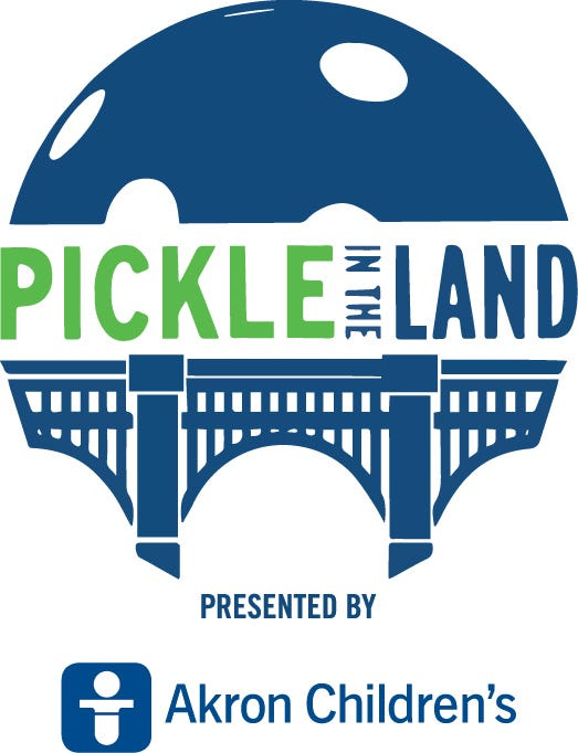 Pickle In The Land pickleball tournament logo with Akron's children hospital