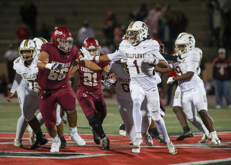 Bellflower's Austin Miller caught 35 passes for 609 yards and eight touchdowns and rushing for 883 yards and 13 touchdowns in 2025, according to MaxPreps.