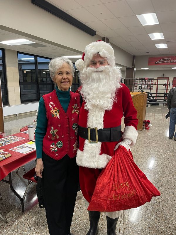 Marty Brown was greeted by Santa Sam Roberts, her grandson, at the 2024 Port Clinton High School’s Holiday Breakfast with the Arts. Tickets are on sale now for this popular holiday tradition at Port Clinton High School.