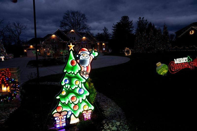 A view of Christmas Lights set up at 10172 Humphrey Road in Cincinnati on Nov. 26, 2025.