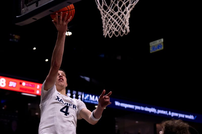 Xavier Musketeers forward Filip Borovicanin makes a layup during a game on Dec. 1, 2025.