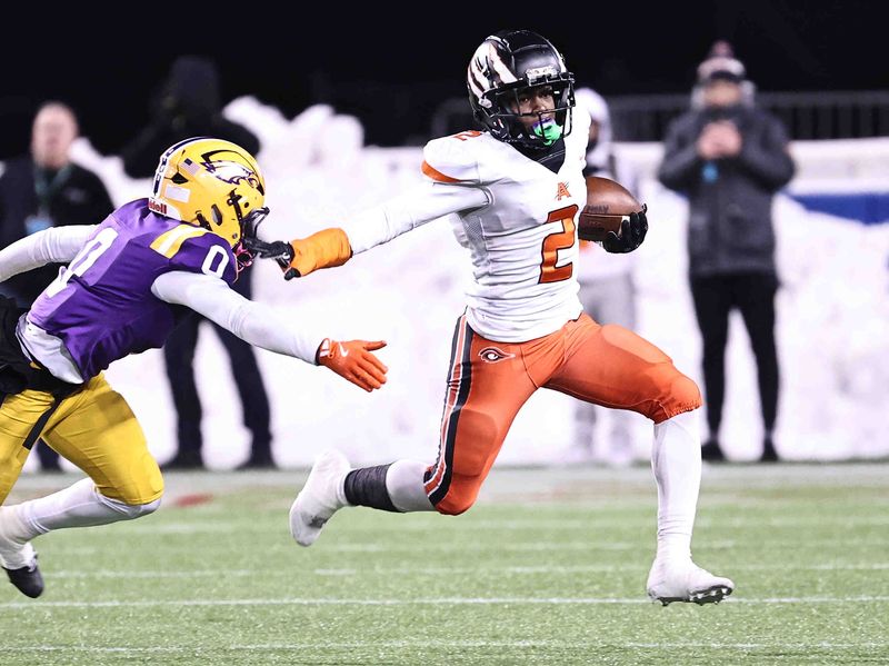 Anderson's Mark Madden, here returning a kickoff in the state title game loss to Avon, was on a Raptors team that made it to the state final four three straight seasons.