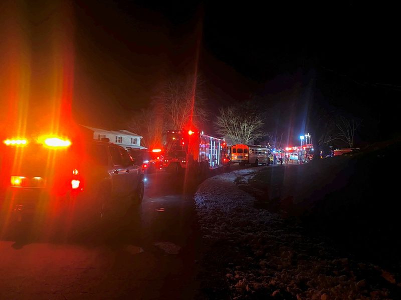 Crews on the scene after a trench collapsed on Valley Forge Road in Miami Township on Dec. 5, trapping three people.