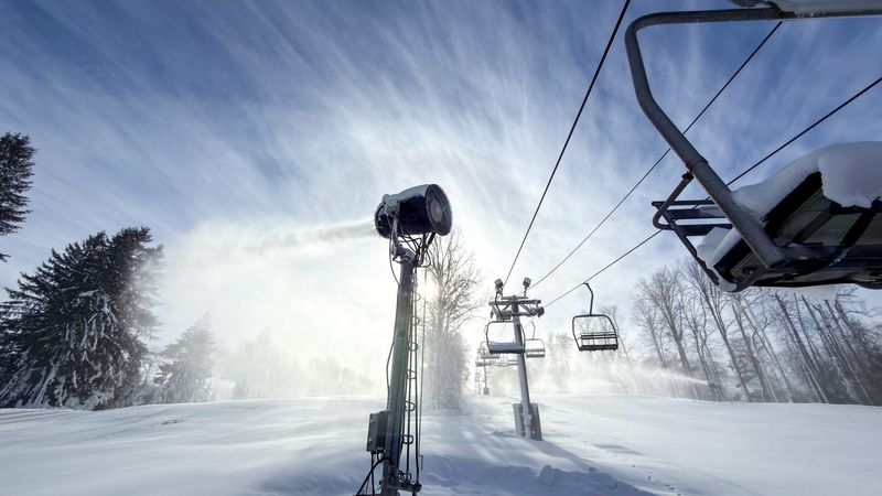 Snow Trails in Mansfield makes snow and grooms the slopes ahead of opening day on Dec. 11, 2025.