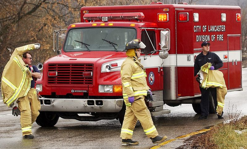 Medic Squad 501, of the Lancaster Fire Department, responds to an accident at Wilson Avenue and U.S. 33 on Thursday, December 15. Nine Lancaster firefighters left in the last five years to work at other fire departments.