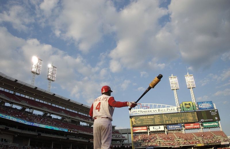 June 12, 2006: Reds second baseman Brandon Phillips warms up to bat during the second inning against the Milwaukee Brewers at Great American Ball Park.