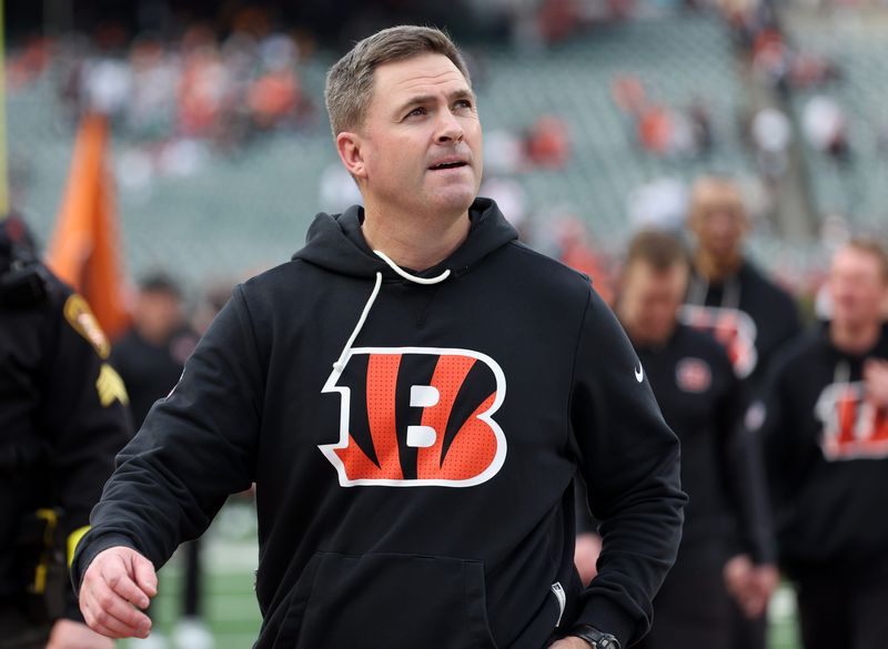 Dec 28, 2025; Cincinnati, Ohio, USA; Cincinnati Bengals head coach Zac Taylor after a game against the Arizona Cardinals at Paycor Stadium. Mandatory Credit: Joseph Maiorana-Imagn Images