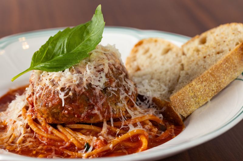 Spaghetti and One Big Meatball at Bar Italia
