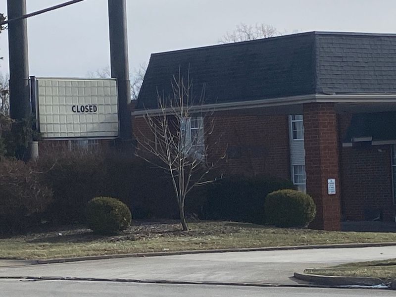 The sign outside The Mansfield Hotel, 500 N. Trimble Road, Monday said "Closed."
