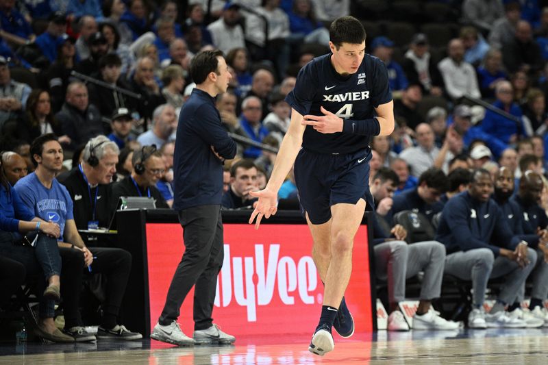 Filip Borovicanin (4) is one of two Xavier players from last year's team, along with Malik Messina-Moore, that are part of a lawsuit against the NCAA seeking an injunction to play the 2026-27 season.