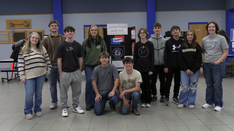 Buckeye Trail High School students who participated in the inaugural Math Night included, from left, Audra Dyer, Rhein Duff, Jake Giesey, Pacey Bryan, Sawyer Cox, Trent Jeane, Emma Tolbert, Jett Starr, William Hickman, Alyza Albaugh, and Madilyn Terrell. Not pictured are Lillian Gadfield, Judah Offineer, Chris Parker, Karalynn Tindall and Zane Watkins.