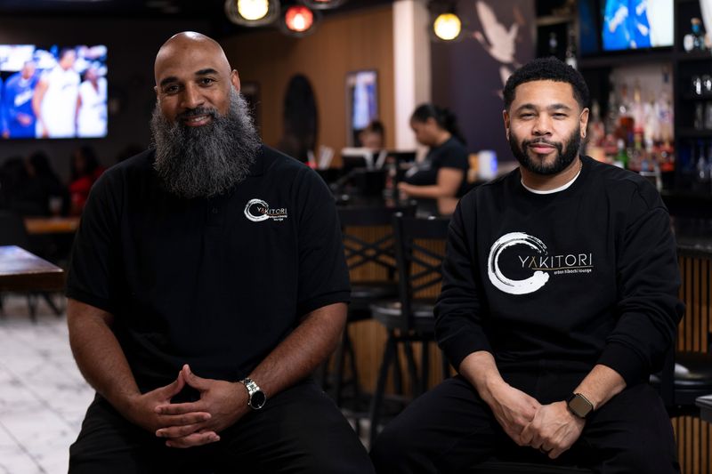 Yakitori owners Kenneth Bibb, right, and Jason Chapman at Yakitori Hibachi Lounge in Roselawn on Jan. 20, 2026.