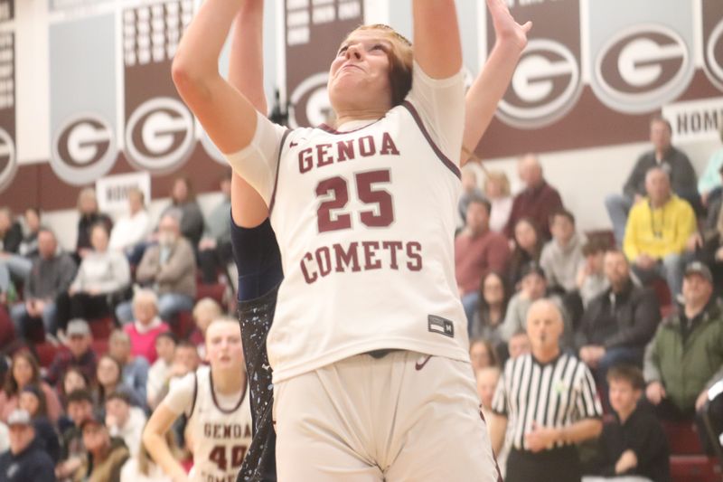 Genoa's Makenna Moritz looks to score inside.