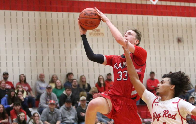 Mansfield Christian's Bryson Winemiller led the Flames to an upset win over Plymouth on Saturday night with a career-high 19 points.