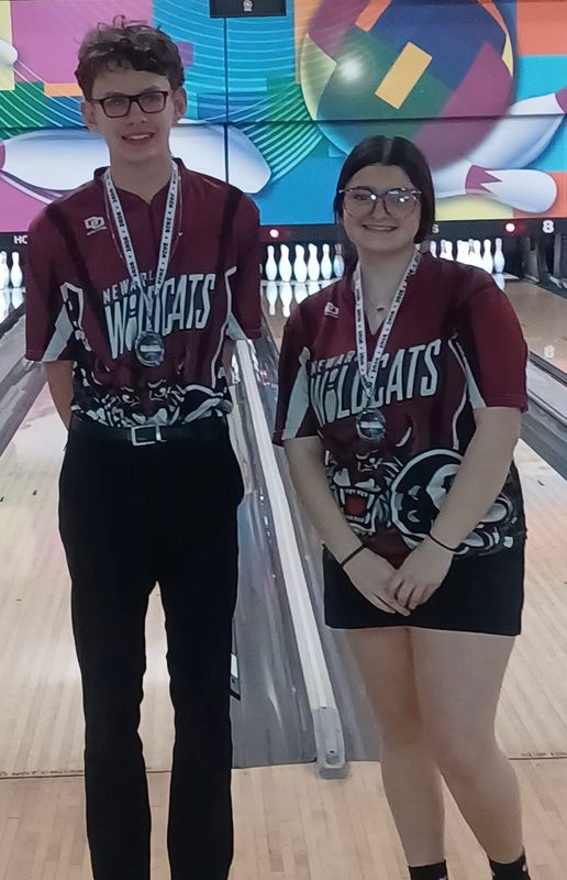 Newark’s Linus Lininger and Lainee Erlenbach won individual titles Jan. 31 during an event hosted by Worthington Kilbourne.