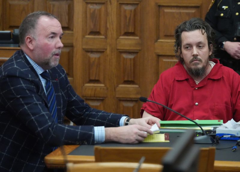 James L. Fair, 36, of southwest Canton, listens as his defense attorney Eugene O'Byrne answers a question from Stark County Common Pleas Judge Frank G. Forchione at a sanity hearing for Fair. Monday, Feb. 2, 2026.