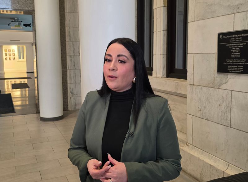 Christina Vera, former Columbus Schools board president and Columbus City Education Foundation executive adviser, speaks to members of the media on Feb. 4 after she announced the launch of the foundation to benefit the district.