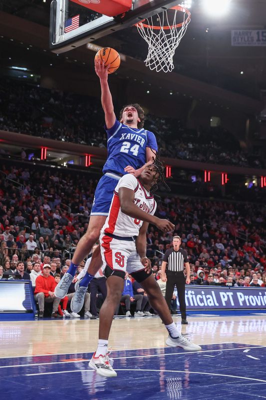 Xavier's Jovan Milicevic (24) had 13 points and 4 rebounds in the Musketeers' overtime loss to No. 17 St. John's on Feb. 9.