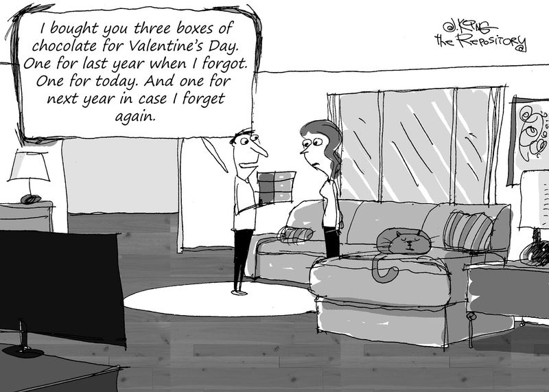 Editorial cartoonist Jerry King looks at Valentine's Day.