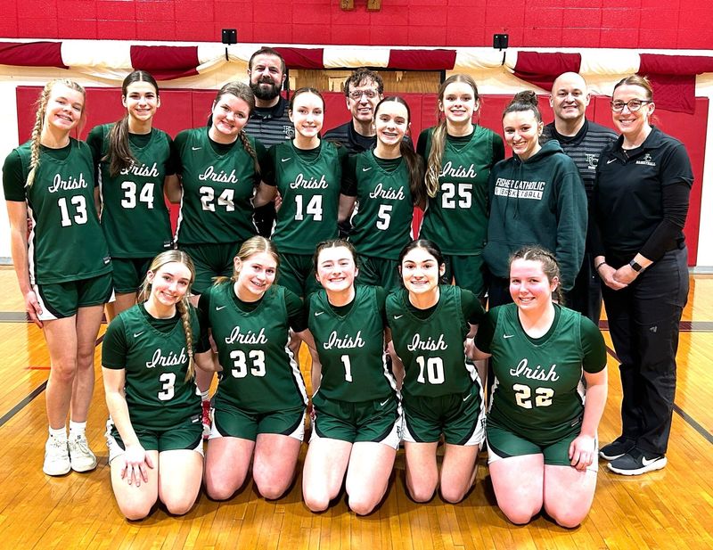 The Fisher Catholic girls' basketball team extended its Mid-State League-Cardinal Division winning streak to 44 games and, in the process, won its third consecutive league championship. The Irish are also the No. 1 seed in the Division VII Central District tournament.
