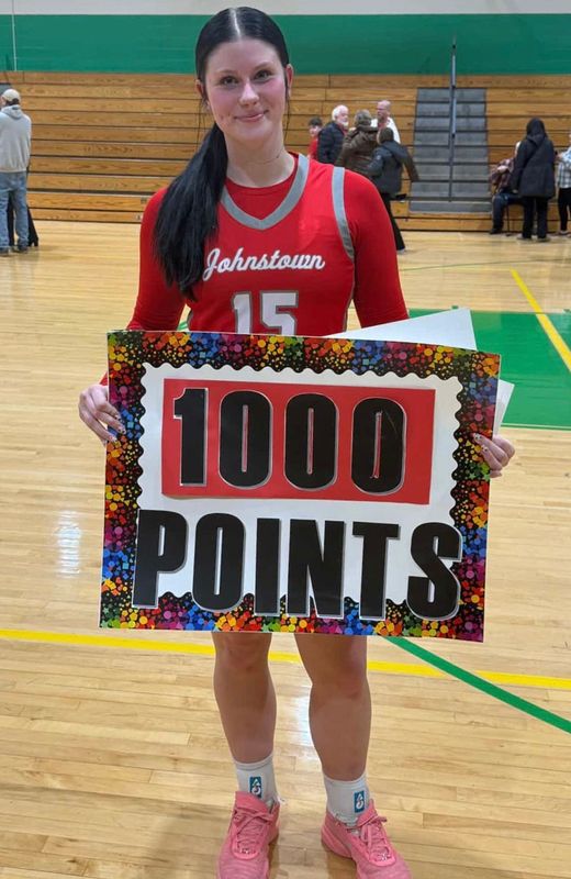 Johnstown’s Lauren Baughman surpassed 1,000 career points Feb. 12 during a win against Newark Catholic.