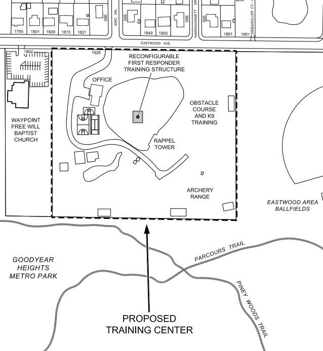 Here is the proposed site of a private defense training center that would be built on the former Eastwood Swim Club property in Goodyear Heights in Akron.