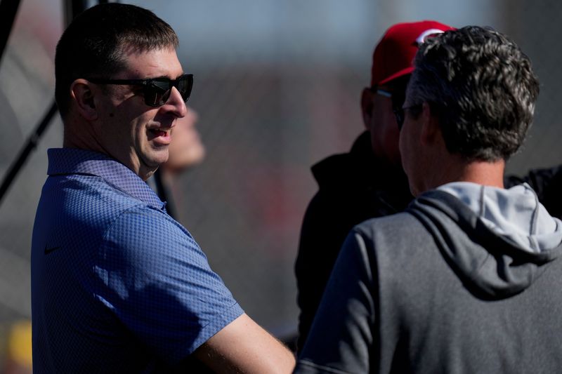 Reds president Nick Krall (left) and GM Brad Meador.