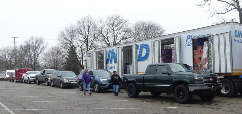 Trucks, cars, trailers and more were filled with Girl Scout cookies during the cookie drop on Feb. 16, 2026, at Yoctangee Park.