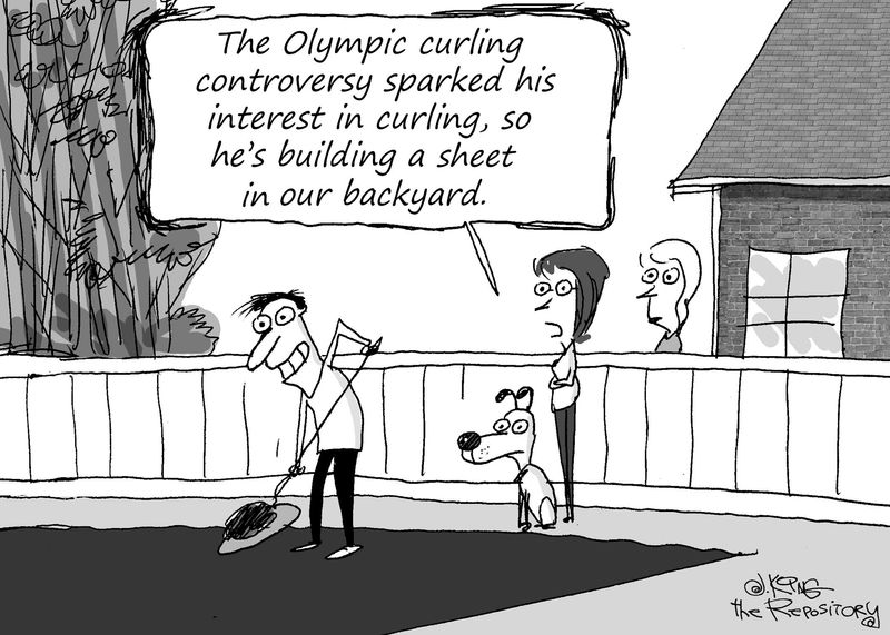 Editorial cartoonist Jerry King knows everyone is interested in curling now.