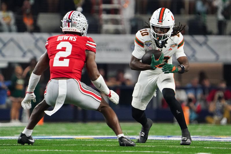Having the No. 10 pick in the NFL Draft could be high enough for the Bengals to select Ohio State Buckeyes safety Caleb Downs, here during the Cotton Bowl quarterfinal game of the College Football Playoff.