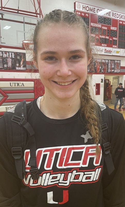 Utica junior Emily Ritzer scored 23 points, grabbed 14 rebounds and had three assists in a 58-51 win against visiting Centerburg in a Division V district tournament opener on Saturday, Feb. 21, 2026.