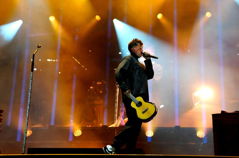 Twenty One Pilots performs during Innings Festival at Tempe Town Lake in Tempe on Feb. 21, 2026.