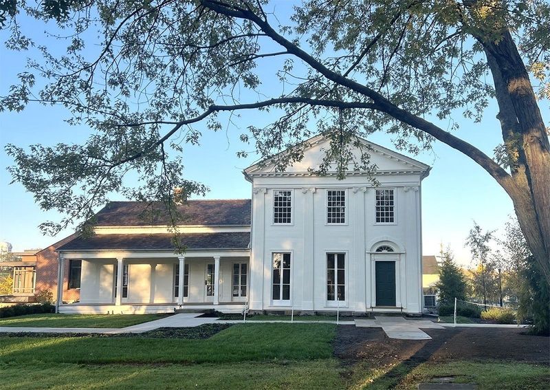 The 1825 Federal-style Baldwin-Buss-Merino House, situated at the edge of Hudson’s village green, is among several properties in Summit County that received an Architectural Heritage Award.