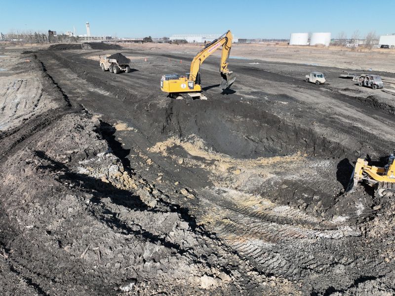 Excavation work at the site of the new Browns domed stadium in Brook Park began on Monday, March 2, 2026.