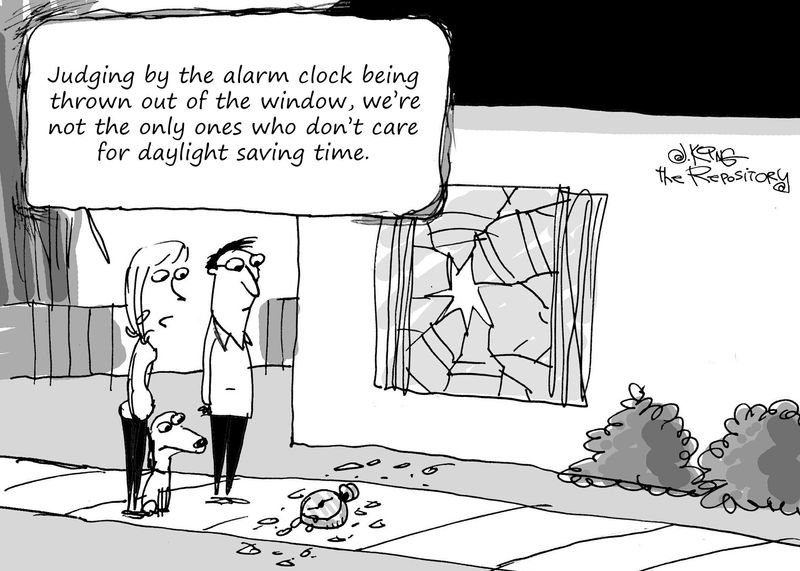 Editorial cartoonist Jerry King looks at daylight saving time.