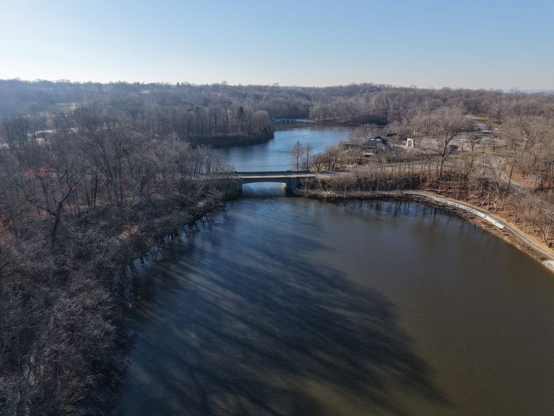 Sharon Lake on Jan. 12, 2026, after it has refilled with water. After nearly two years of the lake being closed for the Sharon Lake improvement project, it will soon reopen to the public.
