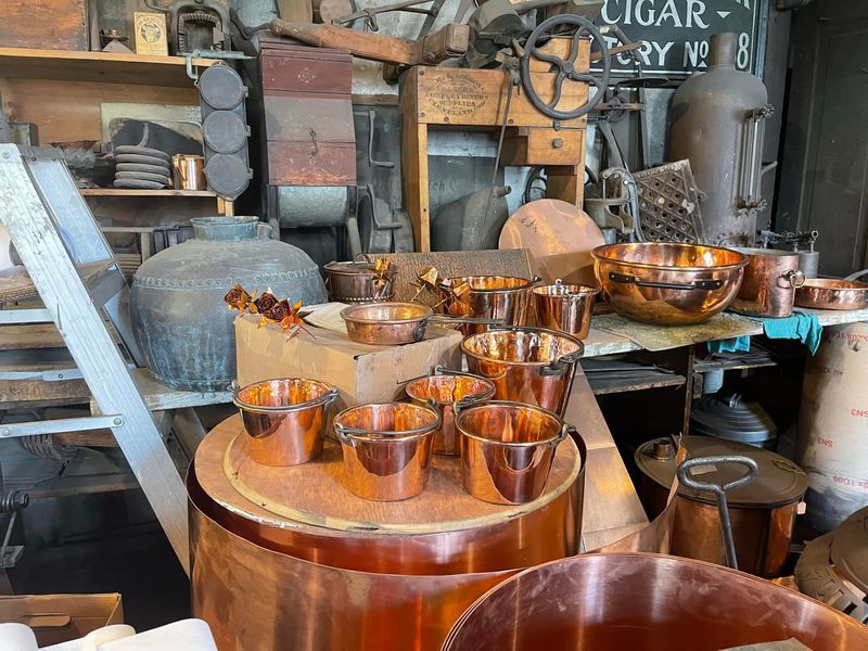 Some of the wares created at the Bucyrus Copper Kettle Works.