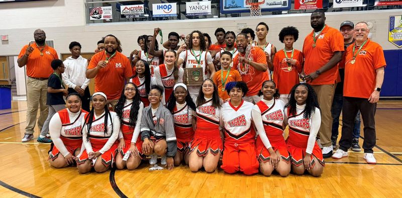 The Mansfield Senior Tygers won the Division III district championship with a 64-61 win over Lima Shawnee on Saturday, March 7, 2026 at Ontario High School.