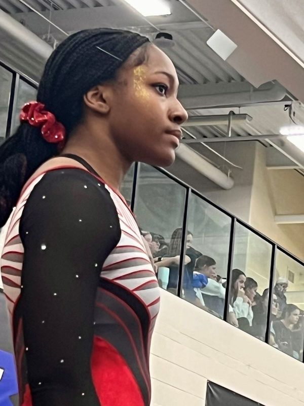 Marion Harding sophomore Divine Reynolds competes at the state gymnastics meet at Hilliard Bradley High School March 8, 2026. She was a state champion on the floor exercise, a state runner-up on the vault, sixth on the bars and fifth in the all-around.