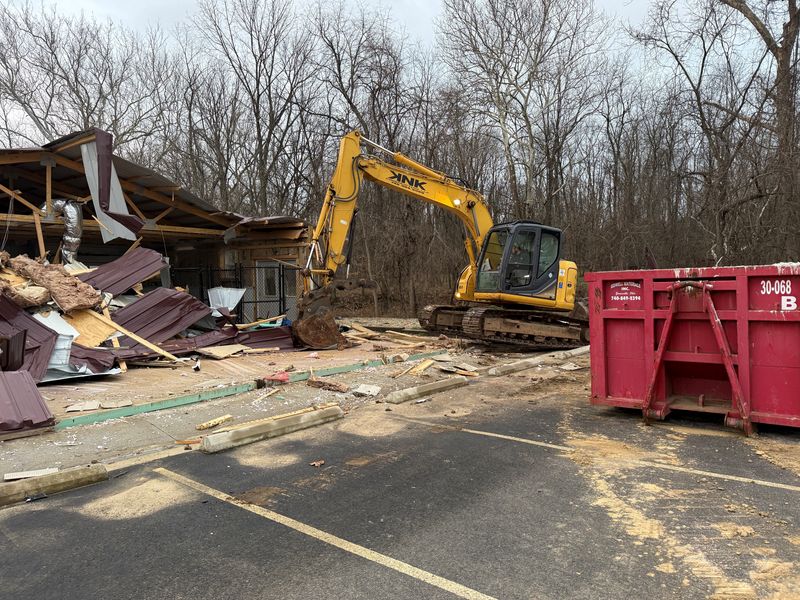 The demolition of the Finishing Institute for Dog Ownership building at 1951 Granville Pike started on March 10.