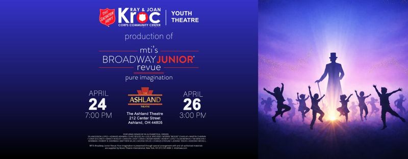 "Pure Imagination!" presented by The Salvation Army Ashland Kroc Center’s Youth Theatre program will be at 7 p.m. April 24 and 3 p.m. April 26.